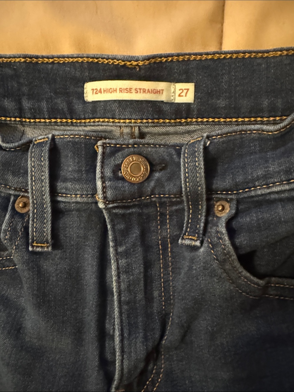 High-Rise Straight women’s Jeans - Dark Blue